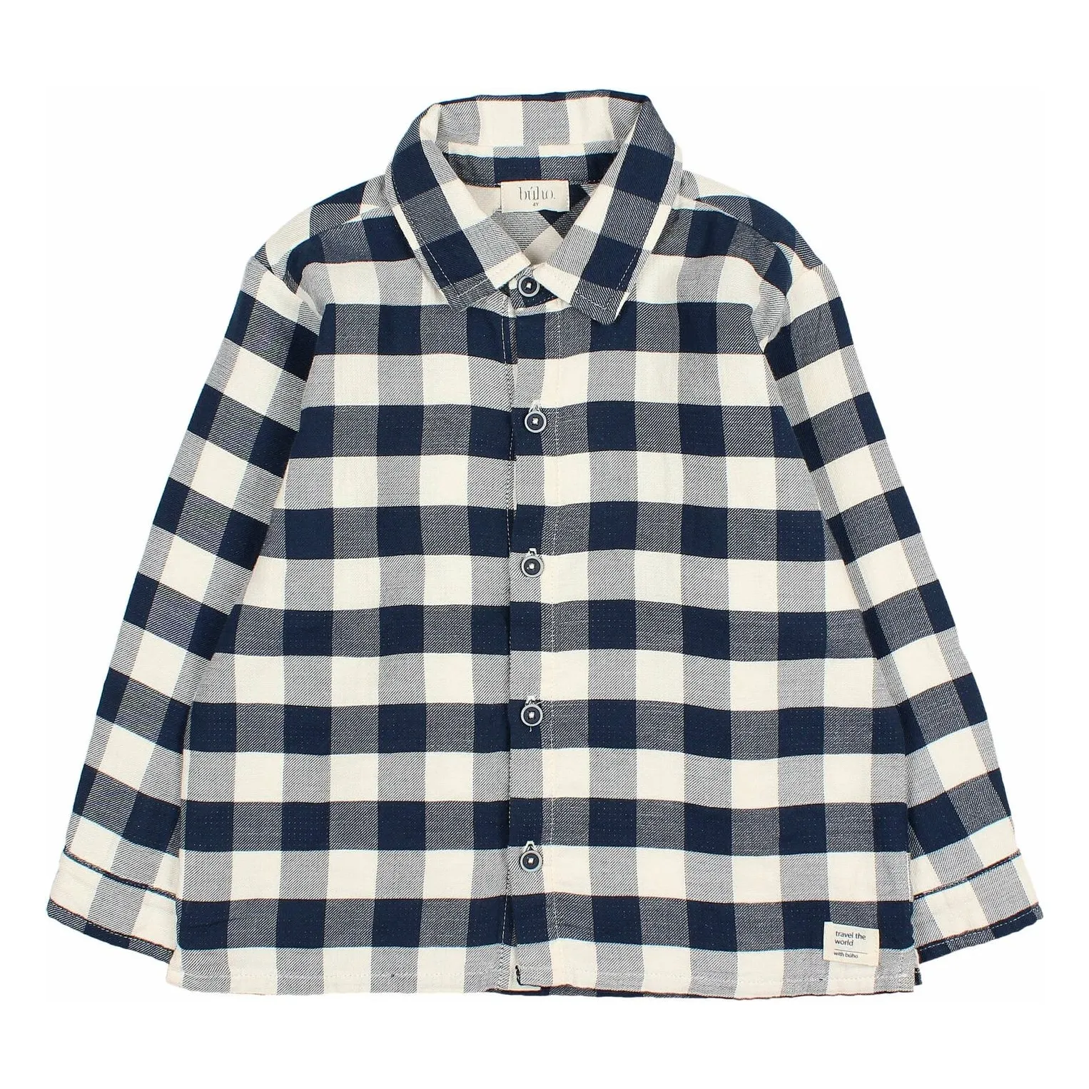 Búho Navy Blue Gingham Carreaux Shirt