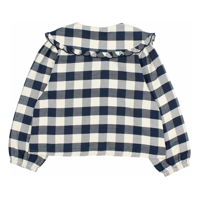 Blusa de cuadros guinga | Azul Marino