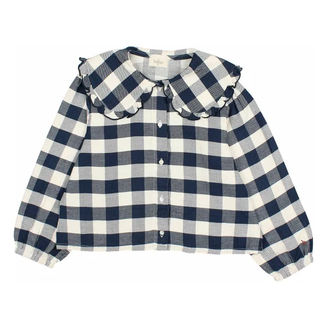 Blusa de cuadros guinga | Azul Marino
