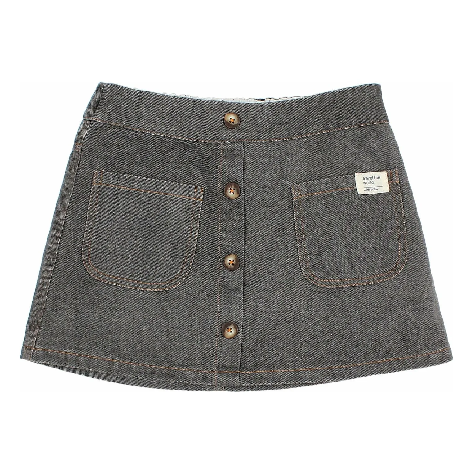 Búho Denim Grey Denim Organic Cotton Skirt