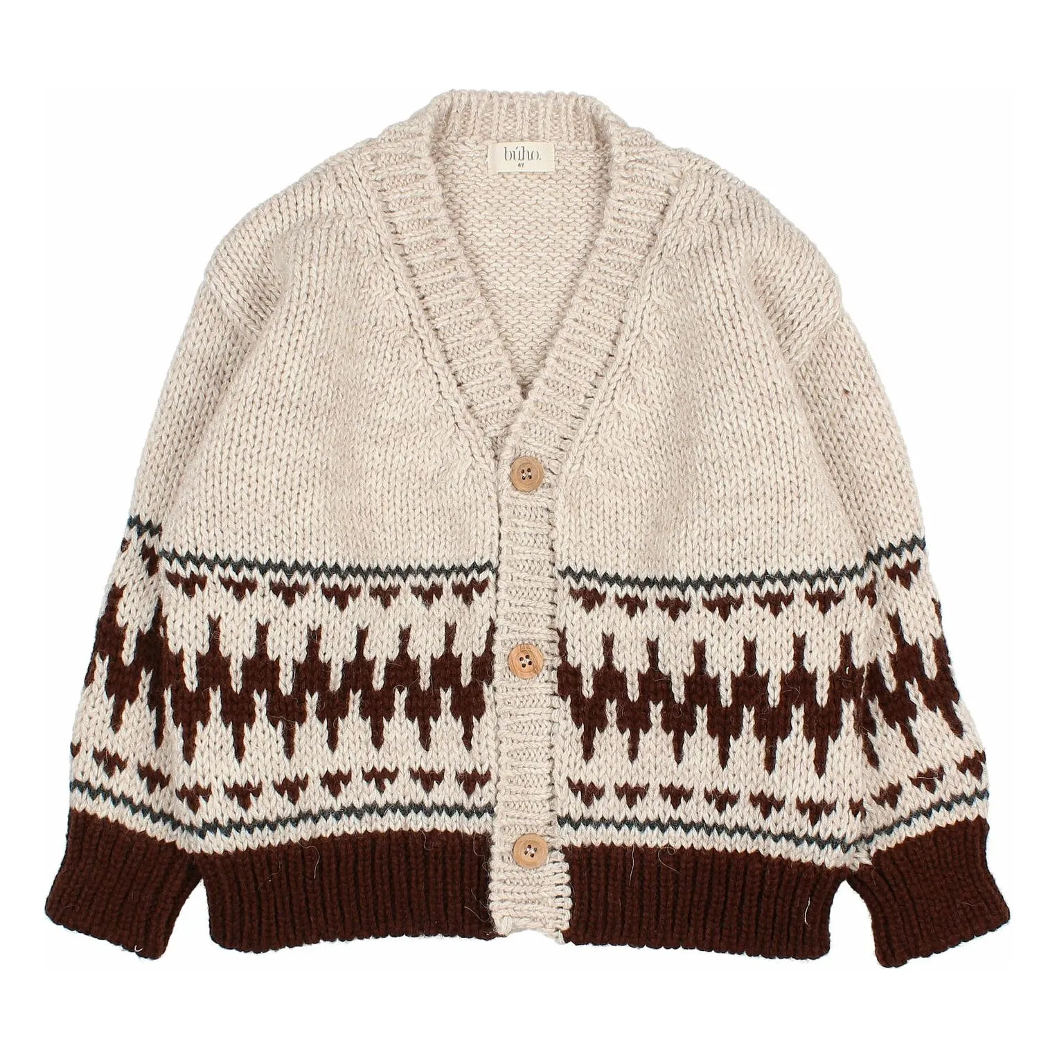 Búho - Gilet Enfant - Laine & Alpaga - Ecru - 3 ans