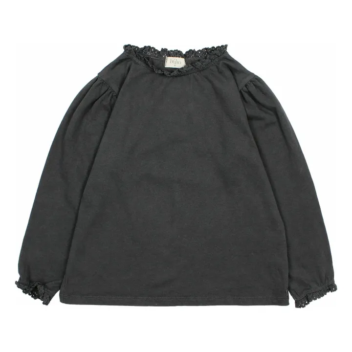 T-shirt Lace Coton Bio | Gris anthracite- Image produit n°0