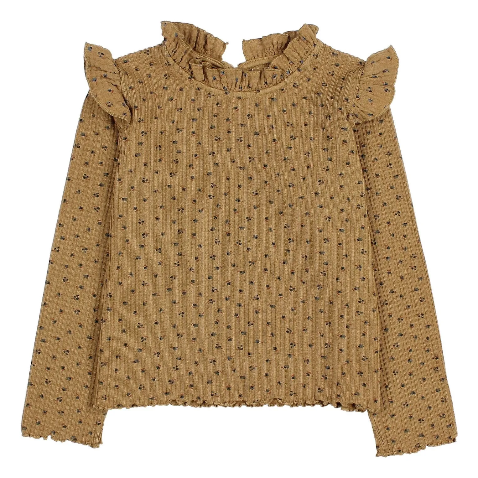 Búho - T-shirt à manches longues pour fille - Taille 6 ans - Ocre