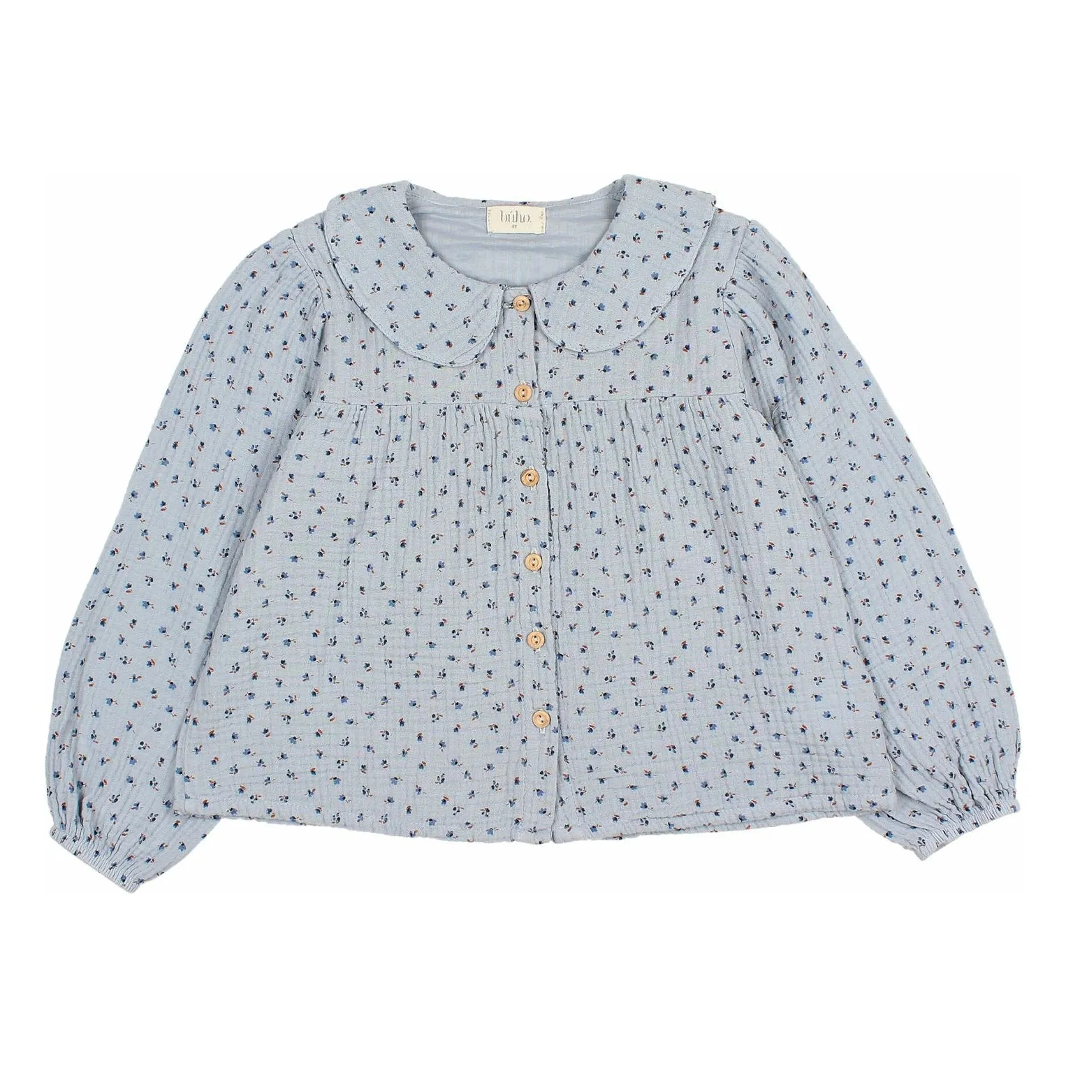 Búho - Blouse Fille - Coton Bio - Bleu Gris - 8 ans