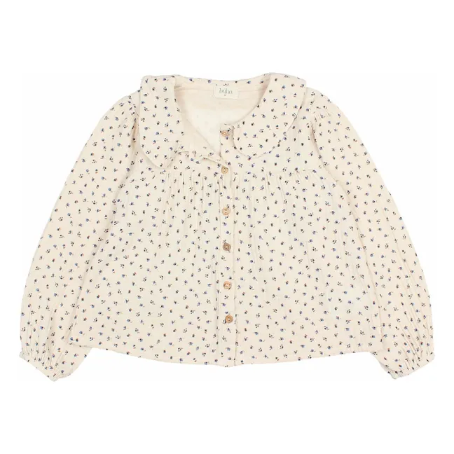Blusa de gasa de algodón orgánico | Marfil
