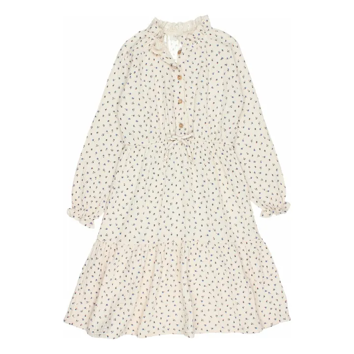 Robe Volants Gaze de Coton Bio | Ivoire- Image produit n°2