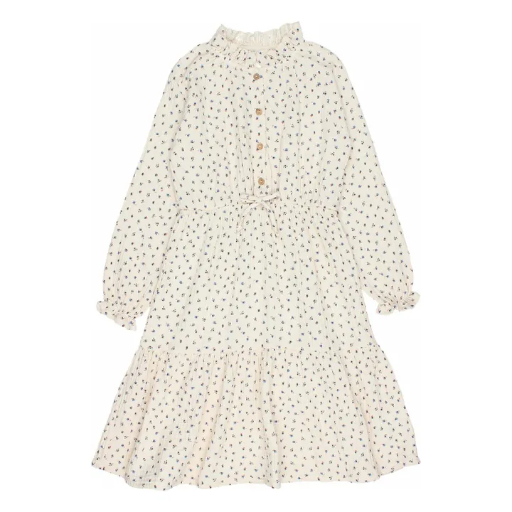 Robe Volants Gaze de Coton Bio | Ivoire- Image produit n°0