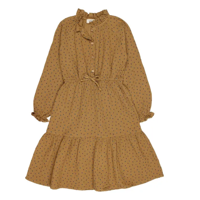 Robe Volants Gaze de Coton Bio | Ocre