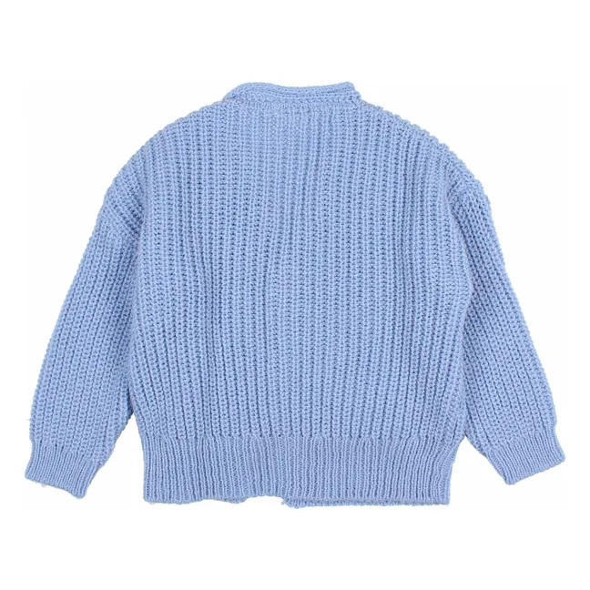 Wool Alpaca Cardigan | Blue