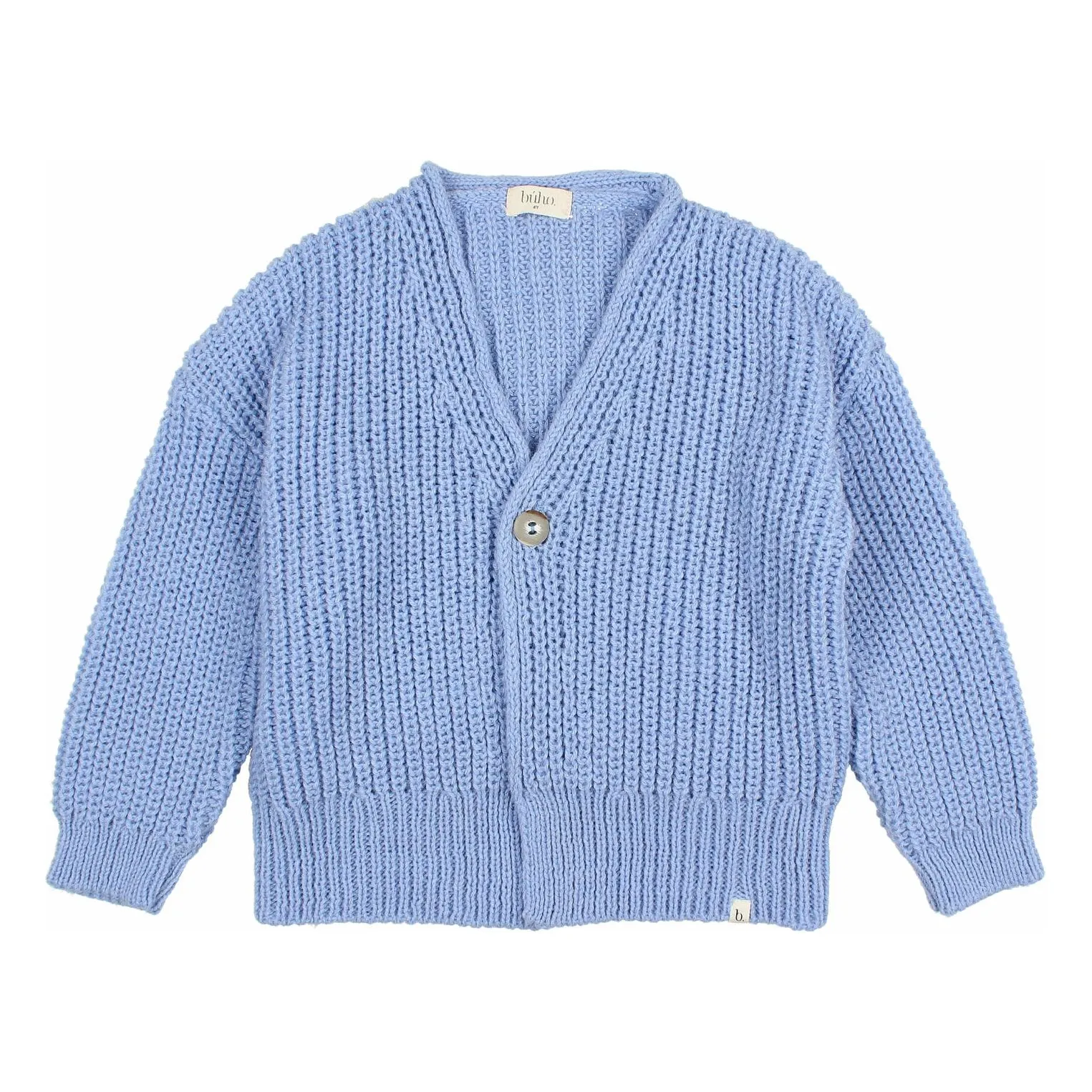 Búho - Cardigan Enfant - Bleu - Laine Alpaga - 2 ans