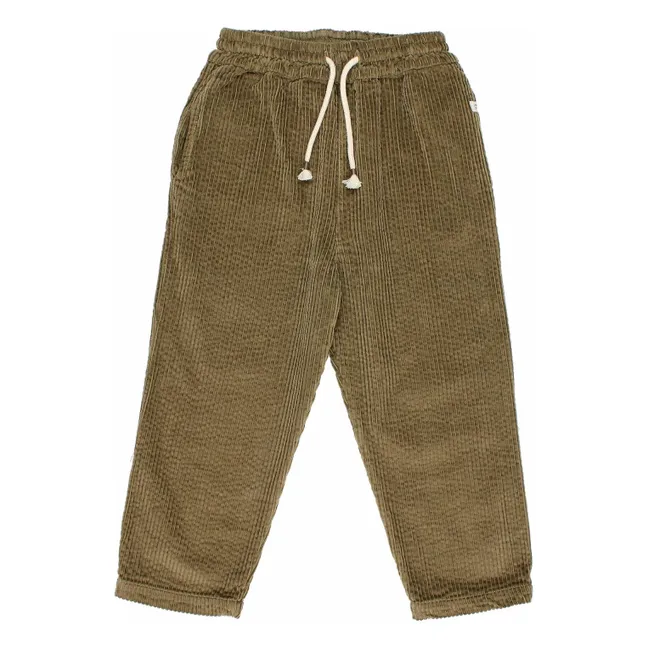 Pantalon Girly Velours Côtelé | Vert kaki