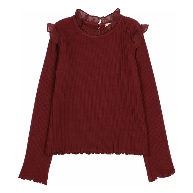 Camiseta de canalé | Burdeos
