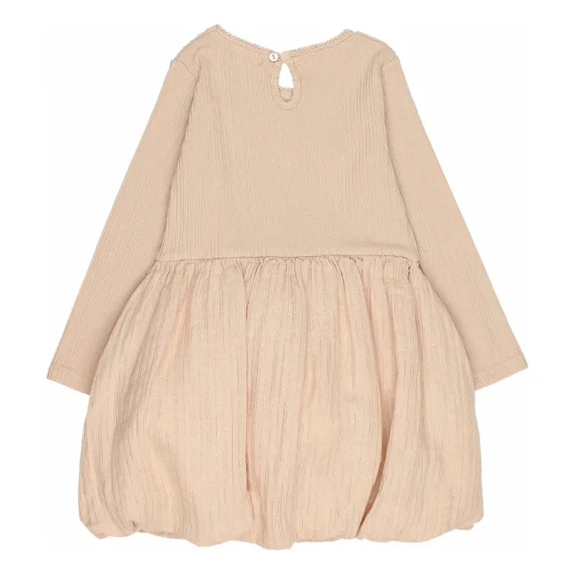Vestido mono de gasa de algodón orgánico con lúrex | Rosa