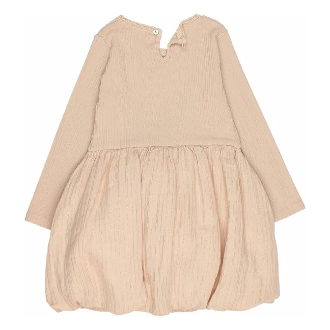Vestido mono de gasa de algodón orgánico con lúrex | Rosa