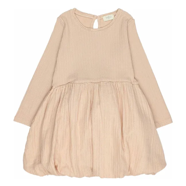 Vestido mono de gasa de algodón orgánico con lúrex | Rosa