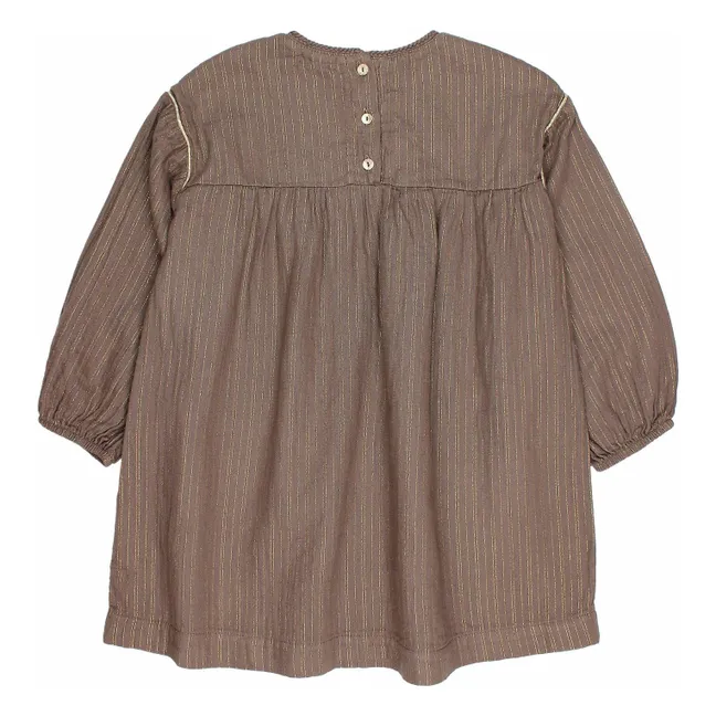 Vestido de gasa de algodón orgánico con lúrex | Topo