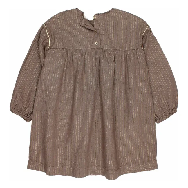 Vestido de gasa de algodón orgánico con lúrex | Topo