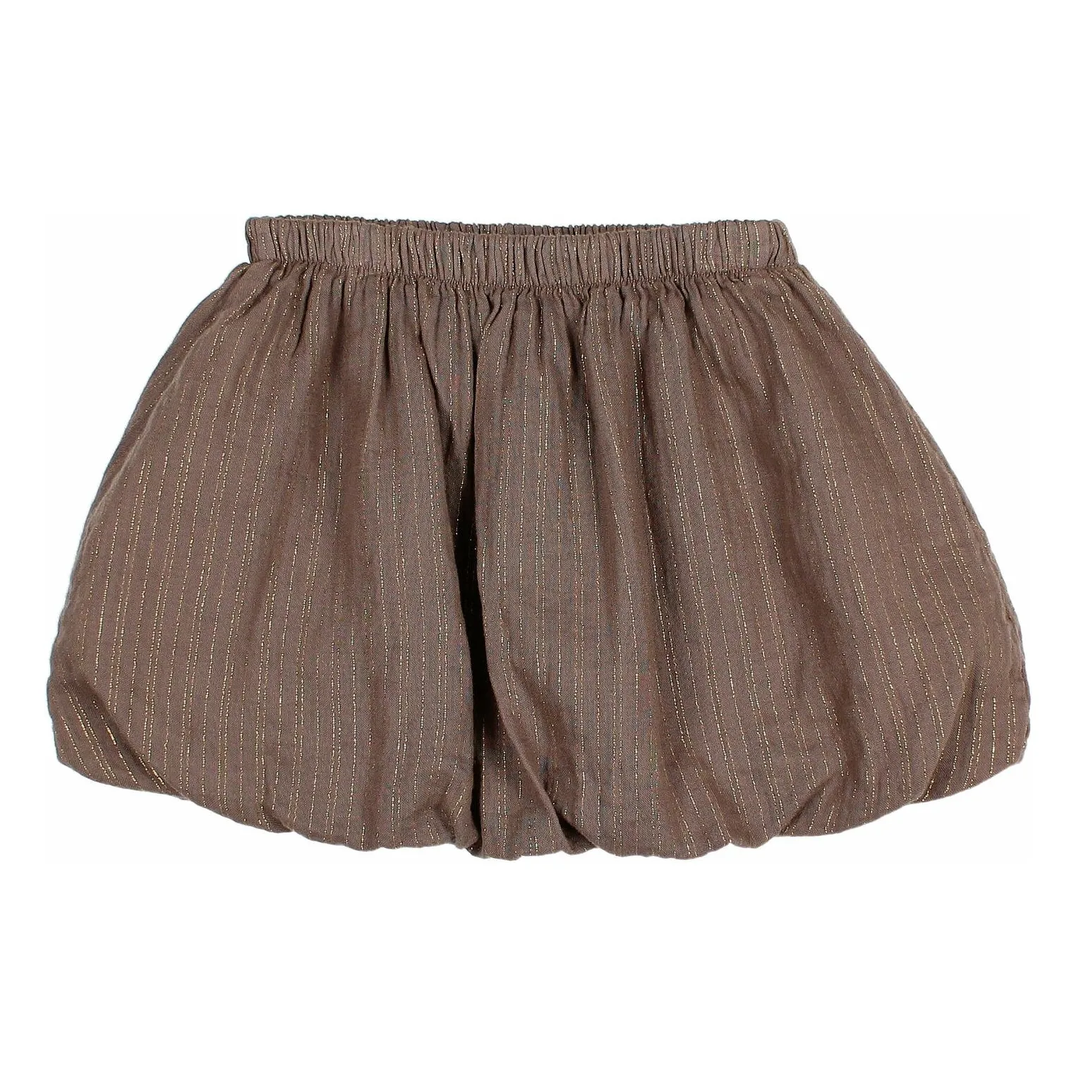 Búho Taupe Brown Lurex Organic Cotton Gauze Skirt