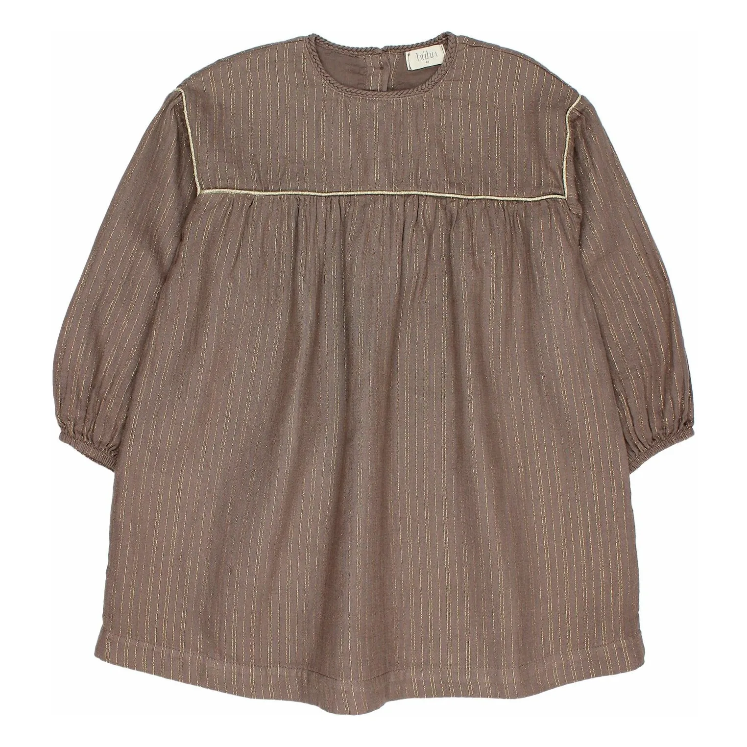 Búho - Robe Femme - Gaze de Coton Bio Lurex - 3 ans - Taupe