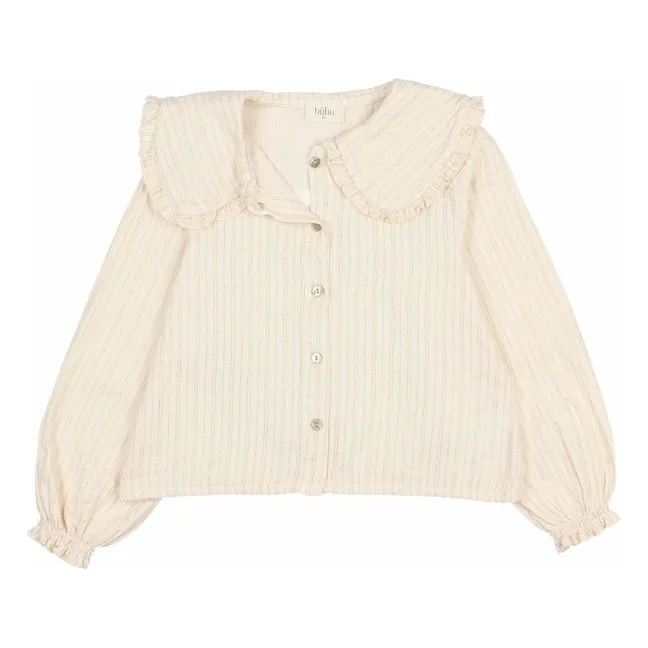 Blouse Lurex Gaze de Coton Bio | Ivoire