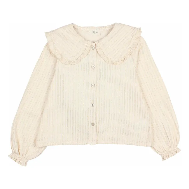 Blouse Lurex Gaze de Coton Bio | Ivoire