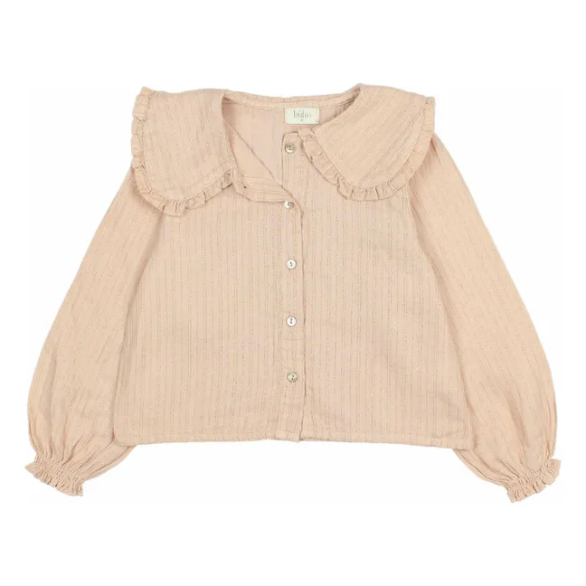Blouse Lurex Gaze de Coton Bio | Rose