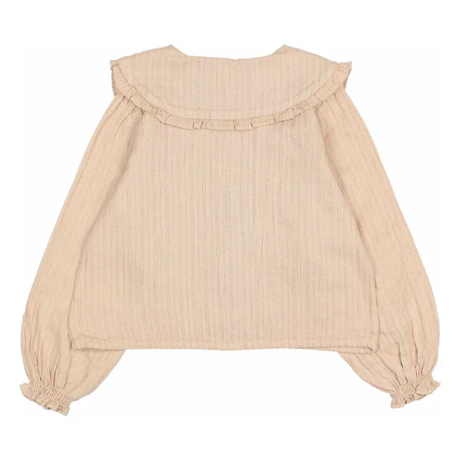 Blouse Lurex Gaze de Coton Bio | Rose