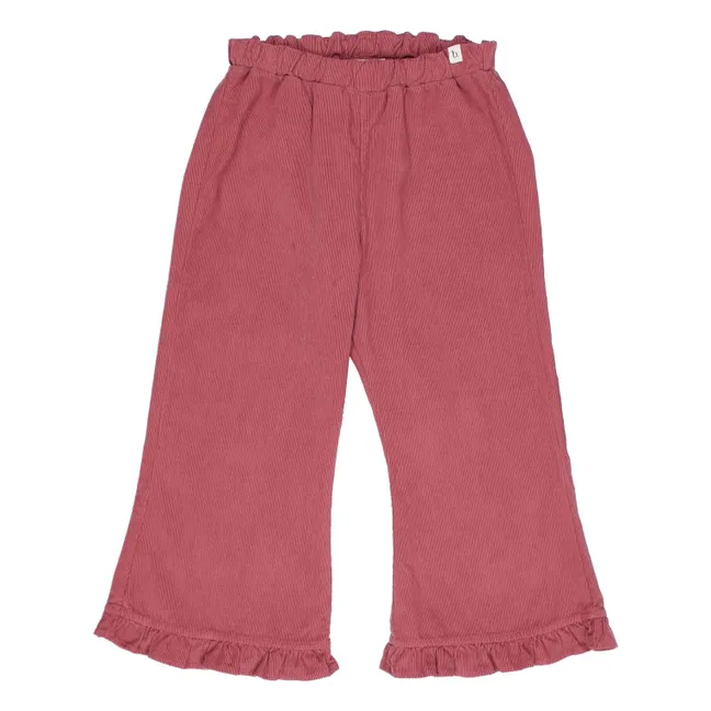 Hose aus geripptem Velours Bio-Baumwolle | Mauve