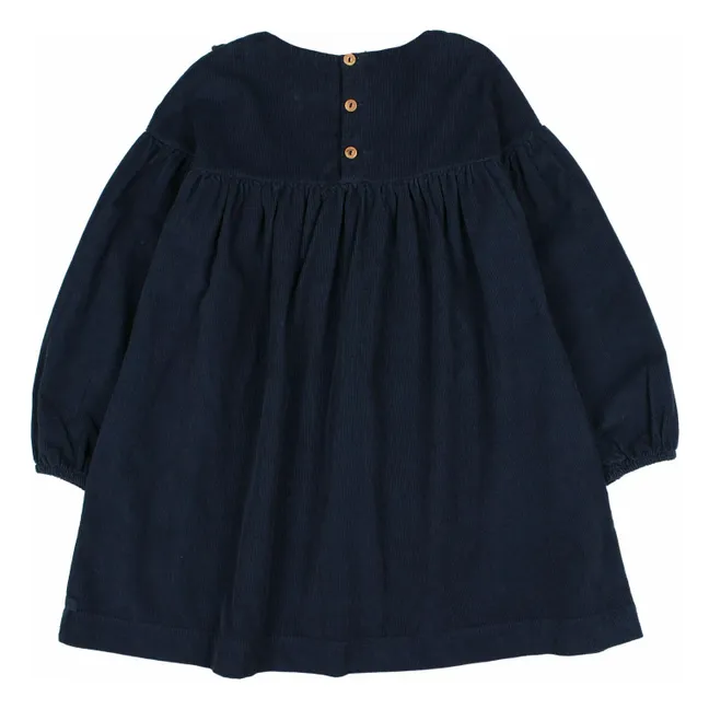 Organic Cotton Corduroy Dress | Navy blue