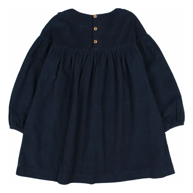 Vestido de pana de algodón orgánico | Azul Marino