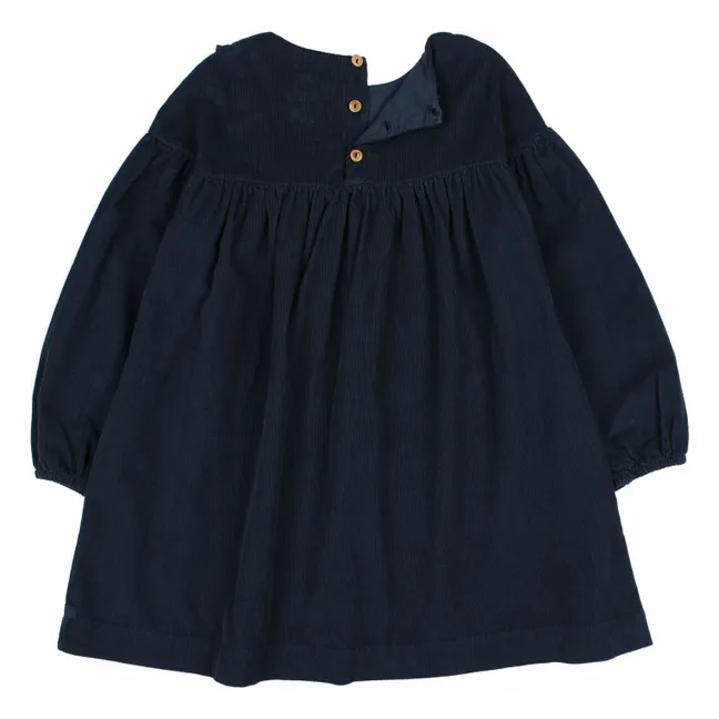 Organic Cotton Corduroy Dress | Navy blue