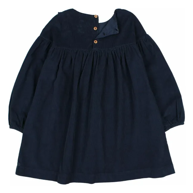 Vestido de pana de algodón orgánico | Azul Marino