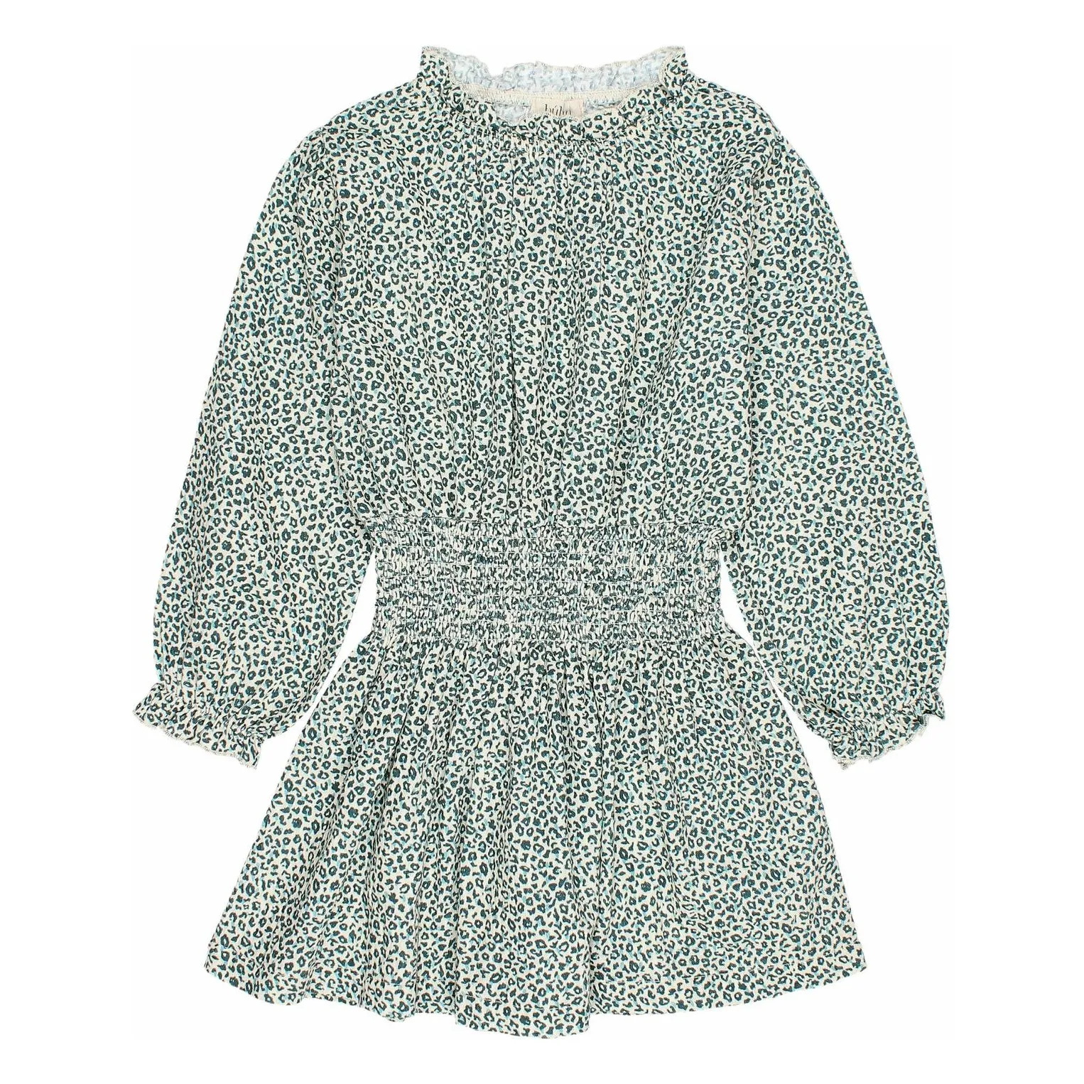 Búho Cedar Green Ruffled Smocked Dress