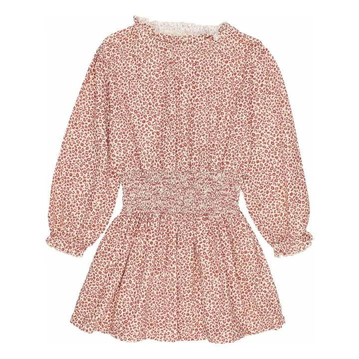 Robe Smockée Volants | Bordeaux- Image produit n°0