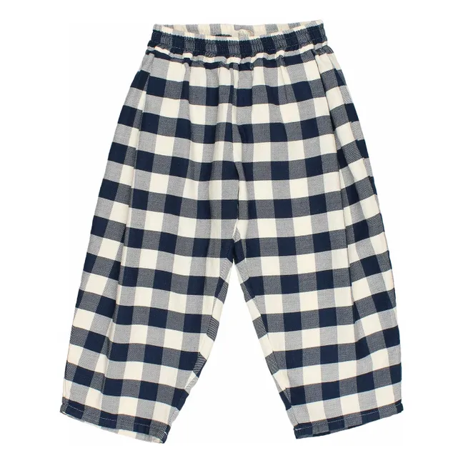 Pantalon Gingham Carreaux | Bleu marine