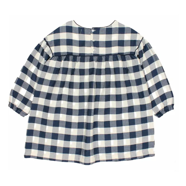 Robe Gingham Carreaux | Bleu marine