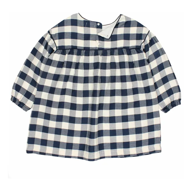 Robe Gingham Carreaux | Bleu marine