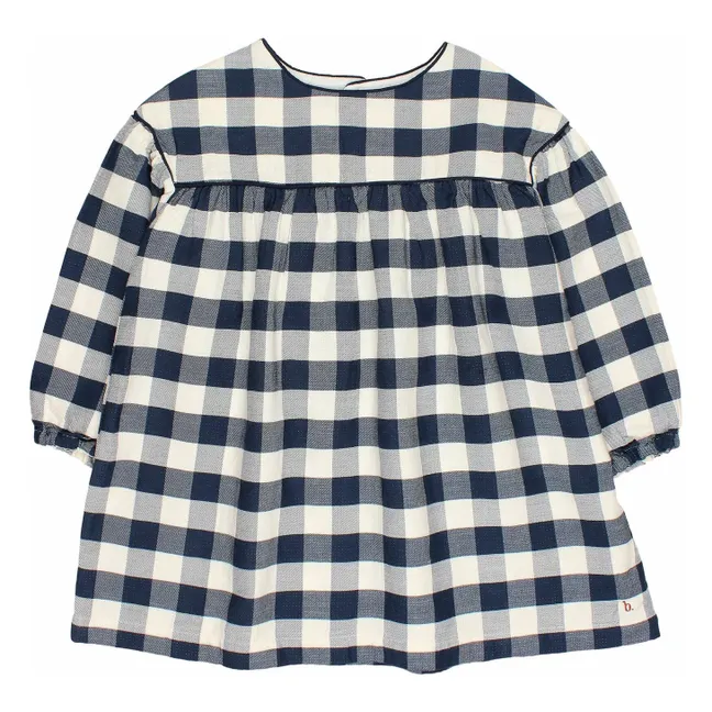 Robe Gingham Carreaux | Bleu marine