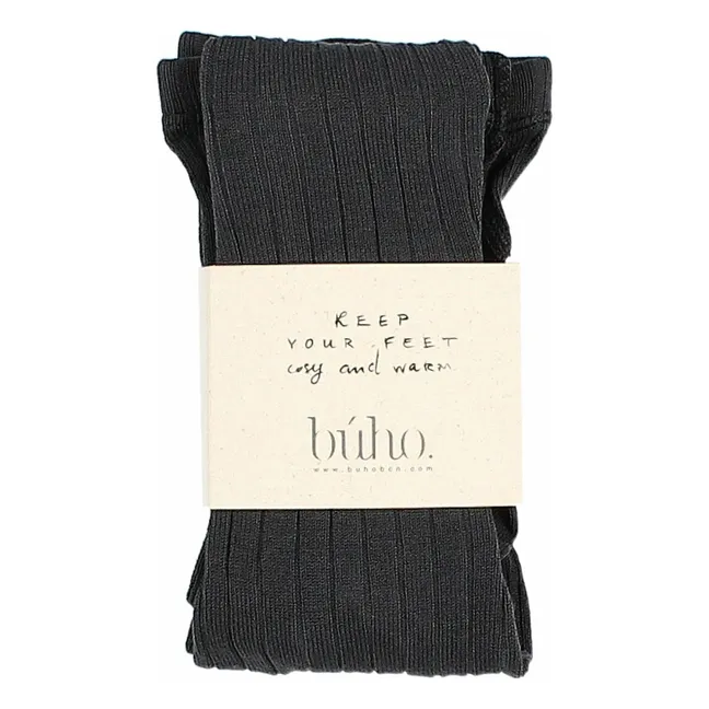 Ribbed Tights | Charcoal grey