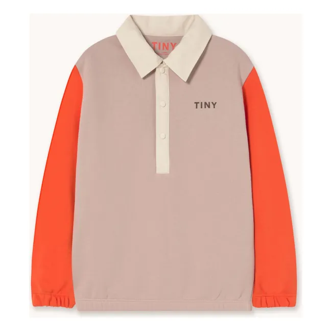 Polo Colorblock Coton Bio | Rose pâle