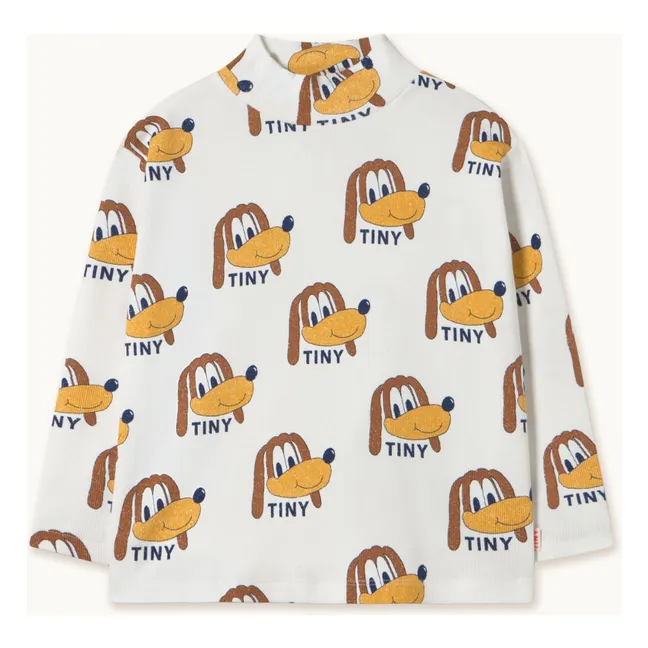 Ribbed turtleneck Organic cotton dogs | Ecru