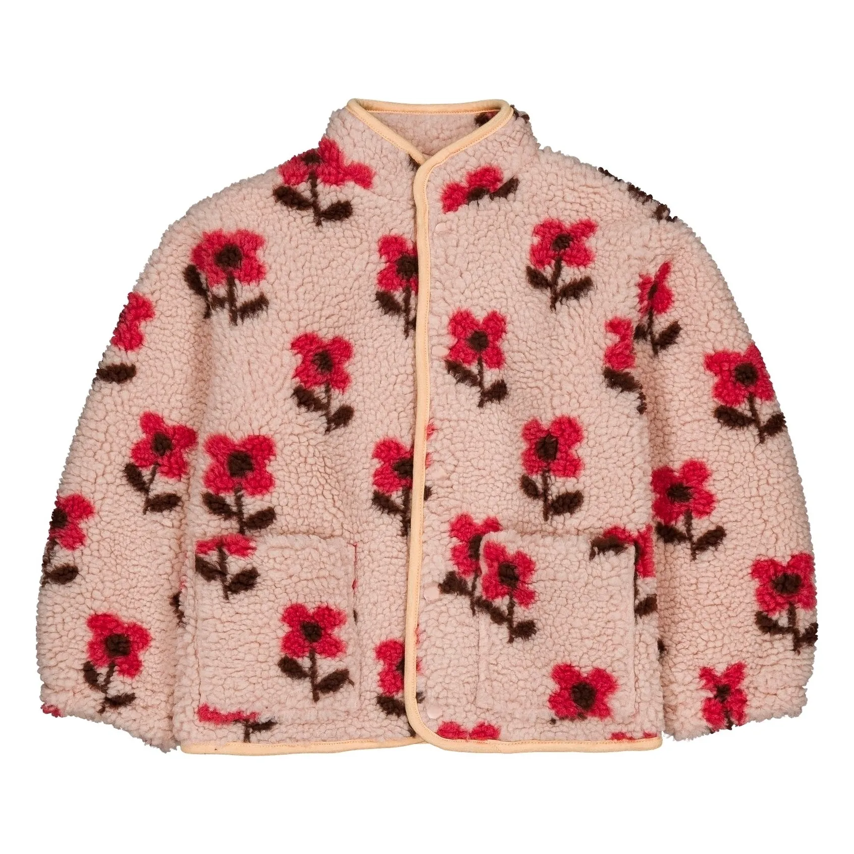 Hello Simone Pink Flowered Sherpa Bear Jacket
