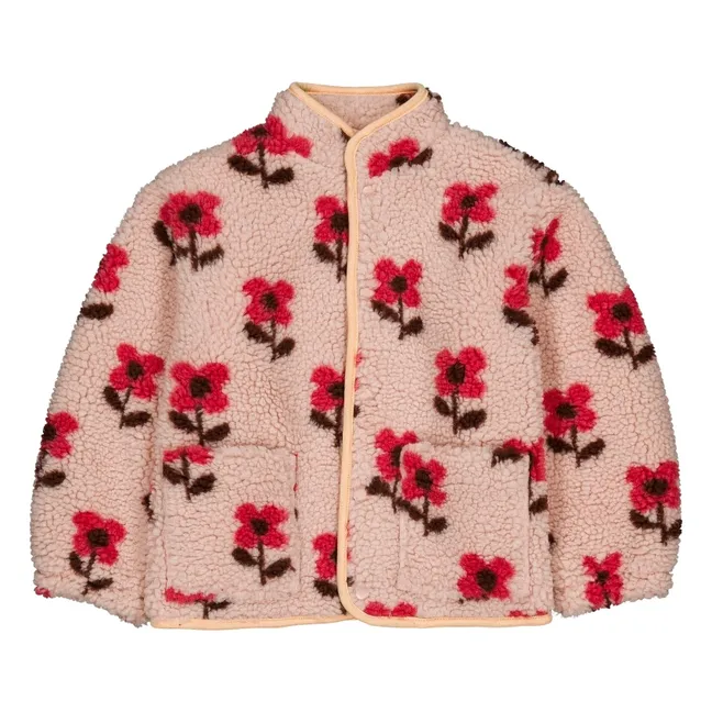 Sherpa Bear Jacke mit Blumenmuster | Rosa