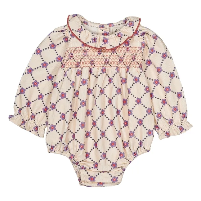 Barboteuse Amande Fleurie | Ecru