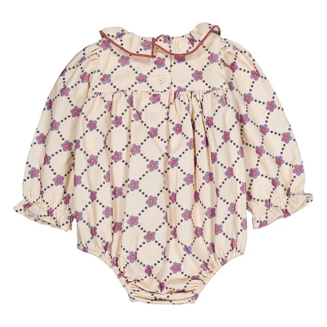 Barboteuse Amande Fleurie | Ecru