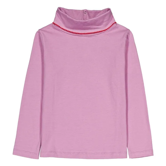 Twiggy Rollkragenpullover Uni Bio-Baumwolle | Rosa