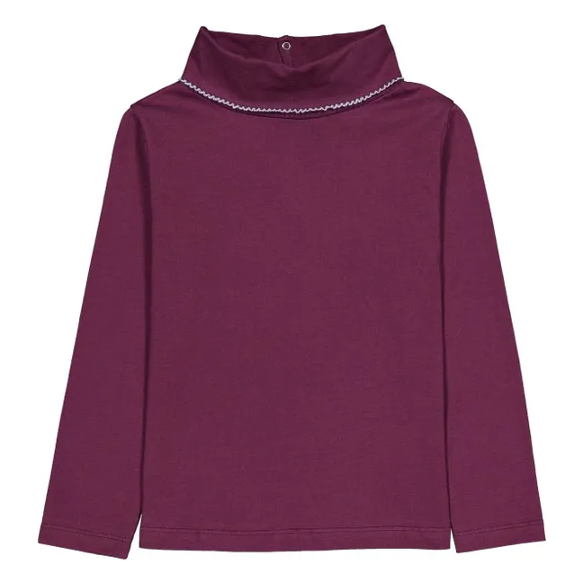 Twiggy Rollkragenpullover Uni Bio-Baumwolle | Burgunderrot