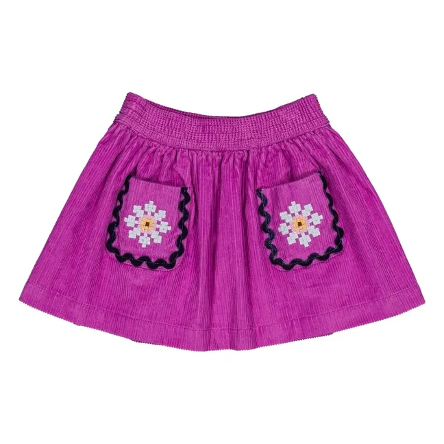 Rock Poussin Velours gerippt | Rosa