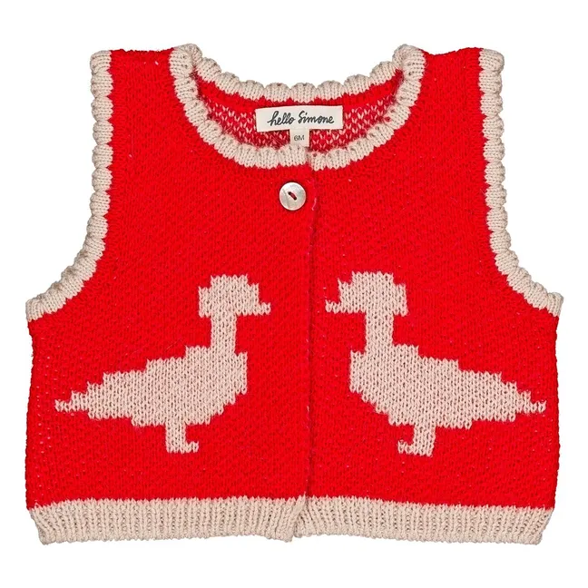 Weste Penny Enten Alpaka- und Merinowolle | Rot