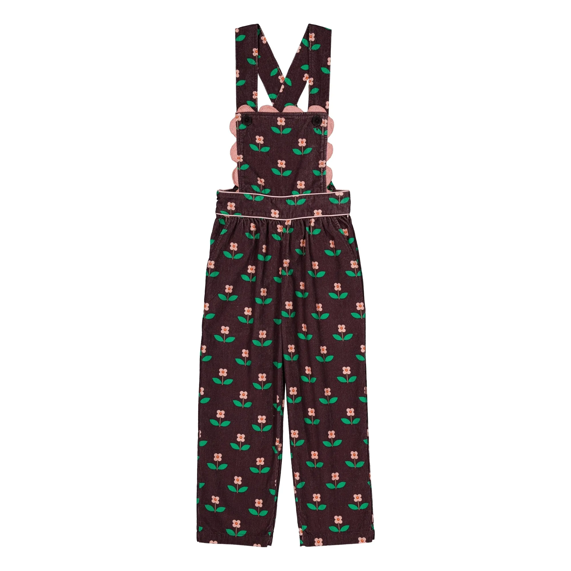 Hello Simone Brown Noisette Fleurie Dungarees